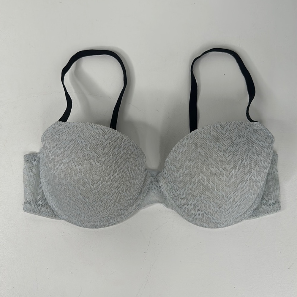 La Senza Remix Chevron Lace Padded Bra Size 34C White